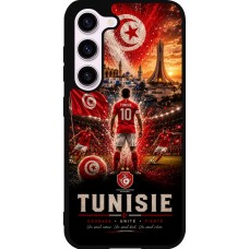 Coque Samsung Galaxy S23 FE - Silicone rigide noir Football Tunisie splash 2026