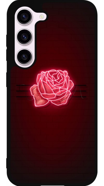 Coque Samsung Galaxy S23 FE - Silicone rigide noir Spring 23 neon rose