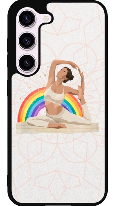 Coque Samsung Galaxy S23 FE - Silicone rigide noir Spring 23 yoga vibe