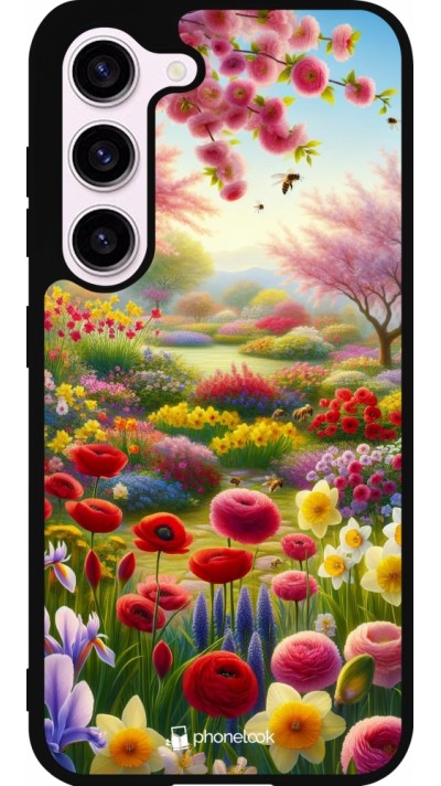 Samsung Galaxy S23 FE Case Hülle - Silikon schwarz Frühling 25 Strauß Frühling