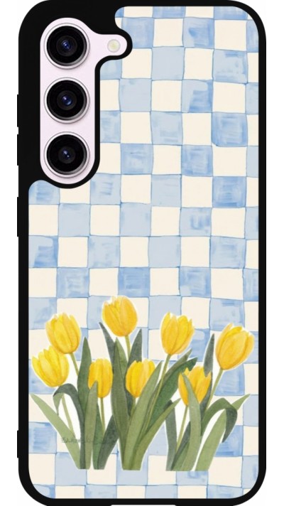 Coque Samsung Galaxy S23 FE - Silicone rigide noir Blue vichy tulips Spring 2026