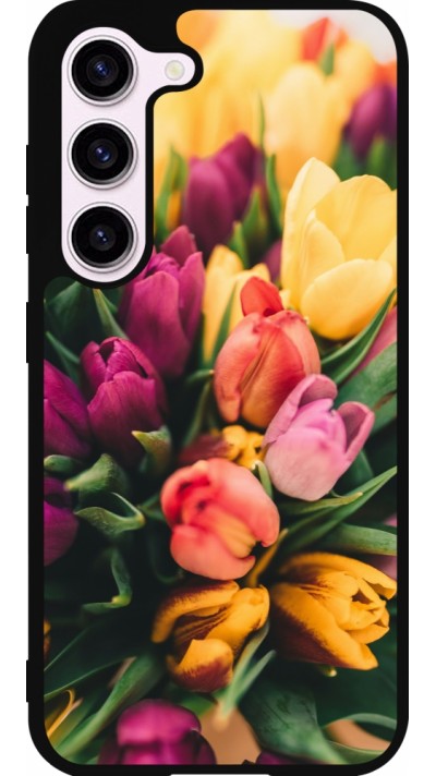 Coque Samsung Galaxy S23 FE - Silicone rigide noir Bouquet of tulips Spring 2026