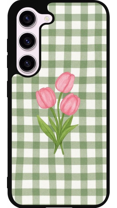 Coque Samsung Galaxy S23 FE - Silicone rigide noir Green vichy tulips Spring 2026