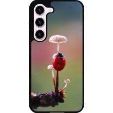 Coque Samsung Galaxy S23 FE - Silicone rigide noir Ladybird on a mushroom Spring 2026