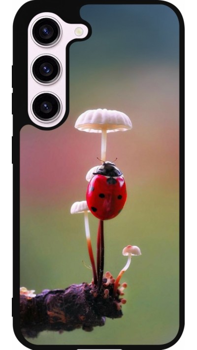 Coque Samsung Galaxy S23 FE - Silicone rigide noir Ladybird on a mushroom Spring 2026