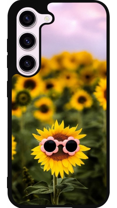 Coque Samsung Galaxy S23 FE - Silicone rigide noir Sunflower with glasses Spring 2026