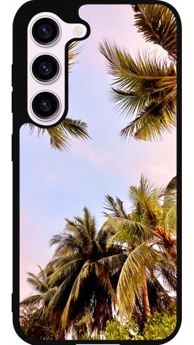 Coque Samsung Galaxy S23 FE - Silicone rigide noir Summer 2023 palm tree vibe