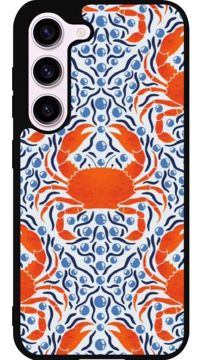 Coque Samsung Galaxy S23 FE - Silicone rigide noir Crabs and pearls Summer 2026