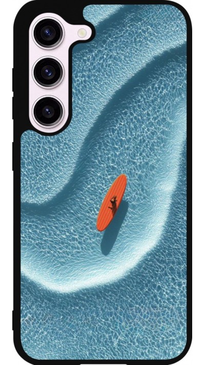 Coque Samsung Galaxy S23 FE - Silicone rigide noir Orange surf Summer 2026
