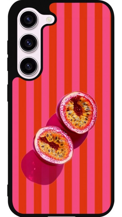 Coque Samsung Galaxy S23 FE - Silicone rigide noir Passion fruit Summer 2026