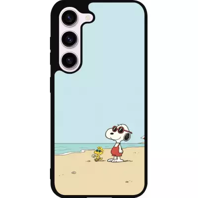 Coque Samsung Galaxy S23 FE - Silicone rigide noir Snoopy on the beach Summer 2026