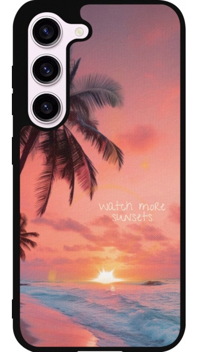 Coque Samsung Galaxy S23 FE - Silicone rigide noir Watch more sunsets Summer 2026