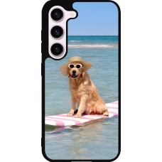 Samsung Galaxy S23 FE Case Hülle - Silikon schwarz Summer Dog on Paddle