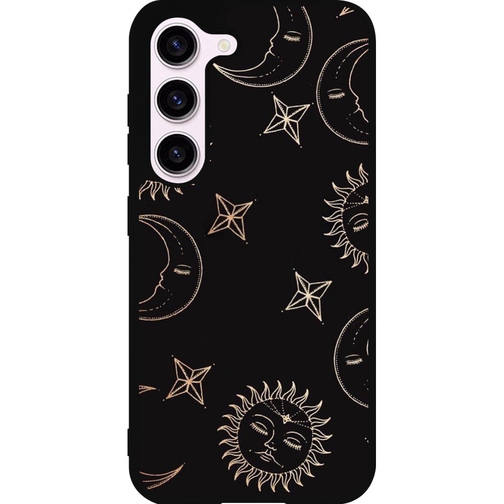 Coque Samsung Galaxy S23 FE - Silicone rigide noir Suns and Moons