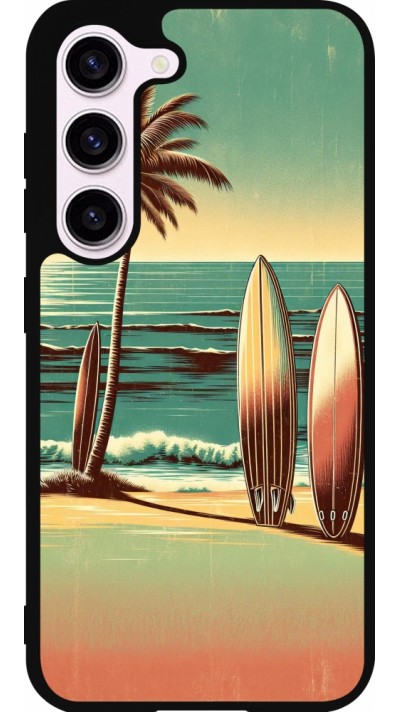 Coque Samsung Galaxy S23 FE - Silicone rigide noir Surf Paradise