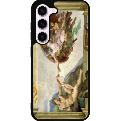 Coque Samsung Galaxy S23 FE - Silicone rigide noir Tableau art - La Création d’Adam - Michel-Ange