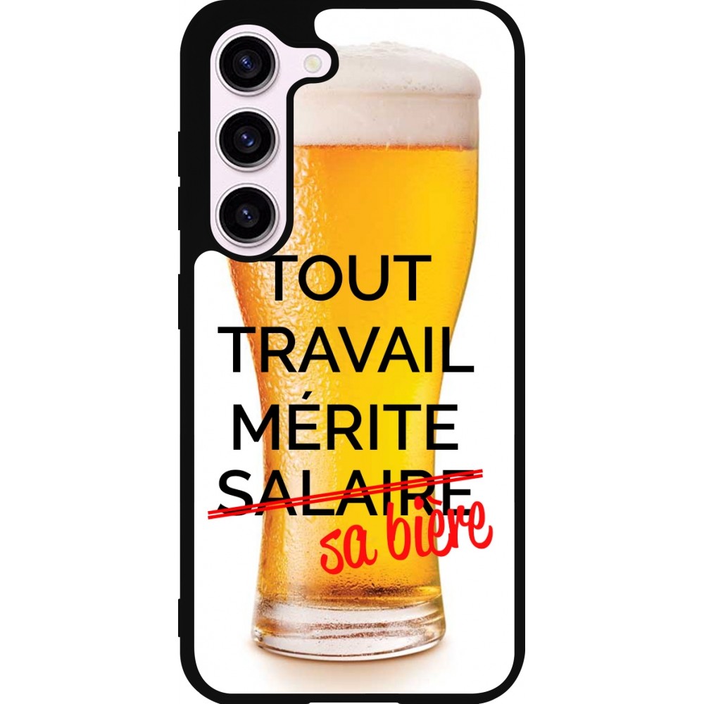 Samsung Galaxy S23 FE Case Hülle - Silikon schwarz Tout travail mérite sa bière