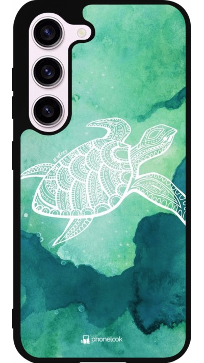 Coque Samsung Galaxy S23 FE - Silicone rigide noir Turtle Aztec Watercolor
