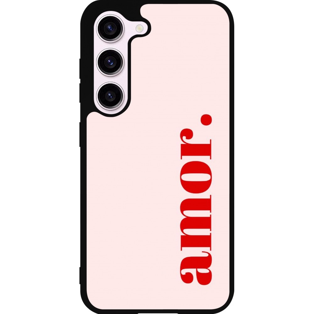 Samsung Galaxy S23 FE Case Hülle - Silikon schwarz Valentine 2024 amor