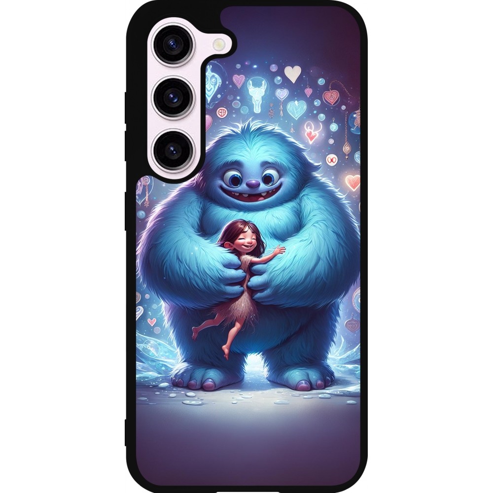 Samsung Galaxy S23 FE Case Hülle - Silikon schwarz Valentin 2024 Flauschige Liebe