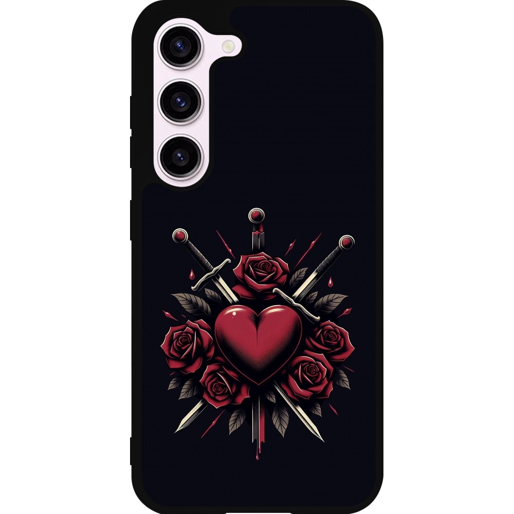 Coque Samsung Galaxy S23 FE - Silicone rigide noir Valentine 2024 gothic love