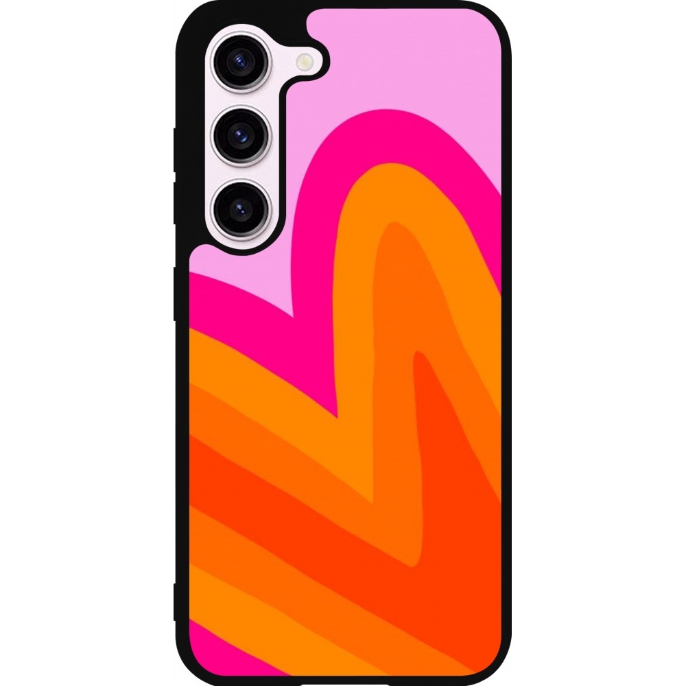 Coque Samsung Galaxy S23 FE - Silicone rigide noir Valentine 2024 heart gradient
