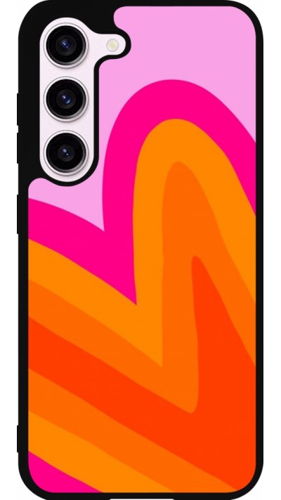 Coque Samsung Galaxy S23 FE - Silicone rigide noir Valentine 2024 heart gradient