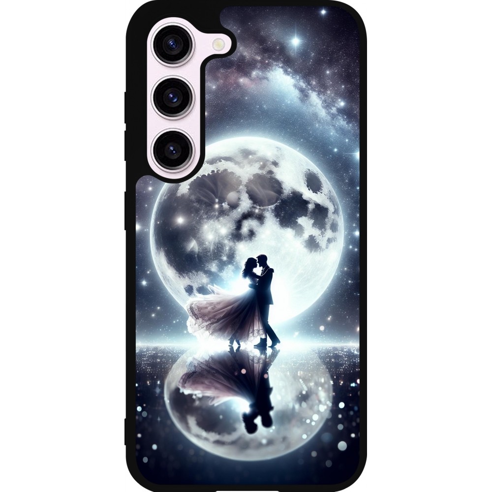 Coque Samsung Galaxy S23 FE - Silicone rigide noir Valentine 2024 Love under the moon