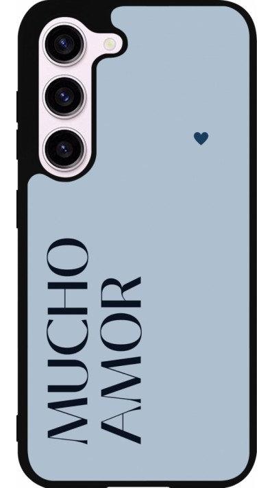 Samsung Galaxy S23 FE Case Hülle - Silikon schwarz Valentine 2024 mucho amor azul