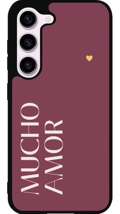 Coque Samsung Galaxy S23 FE - Silicone rigide noir Valentine 2024 mucho amor rosado