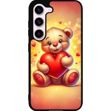 Coque Samsung Galaxy S23 FE - Silicone rigide noir Valentine 2024 Teddy love