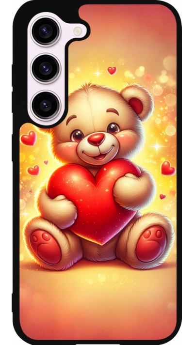 Coque Samsung Galaxy S23 FE - Silicone rigide noir Valentine 2024 Teddy love