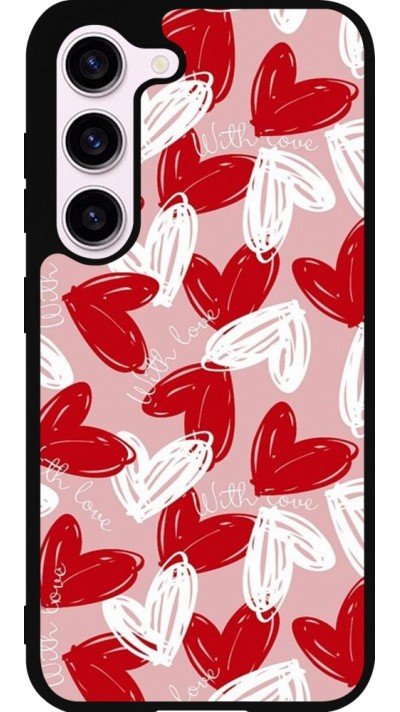 Samsung Galaxy S23 FE Case Hülle - Silikon schwarz Valentine 2024 with love heart