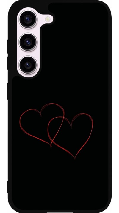 Coque Samsung Galaxy S23 FE - Silicone rigide noir Valentine 2023 attached heart
