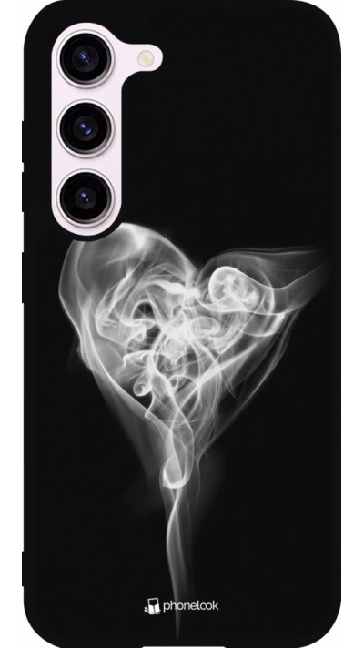 Coque Samsung Galaxy S23 FE - Silicone rigide noir Valentine 2022 Black Smoke