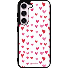 Samsung Galaxy S23 FE Case Hülle - Silikon schwarz Valentine 2022 Many pink hearts