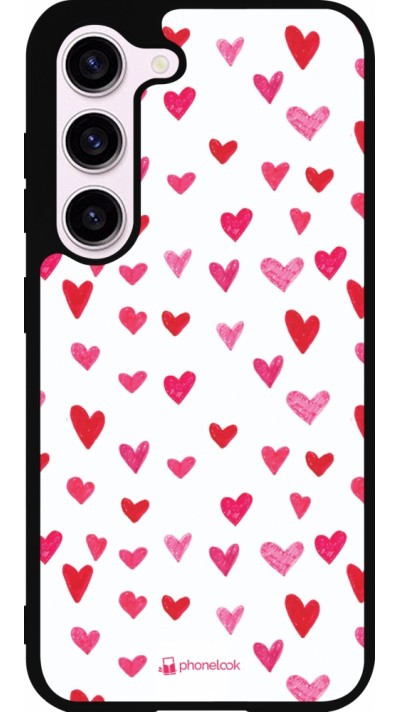 Coque Samsung Galaxy S23 FE - Silicone rigide noir Valentine 2022 Many pink hearts