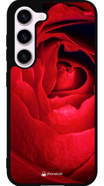 Coque Samsung Galaxy S23 FE - Silicone rigide noir Valentine 2022 Rose