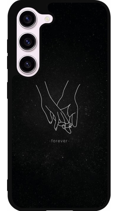 Coque Samsung Galaxy S23 FE - Silicone rigide noir Valentine 2023 hands forever