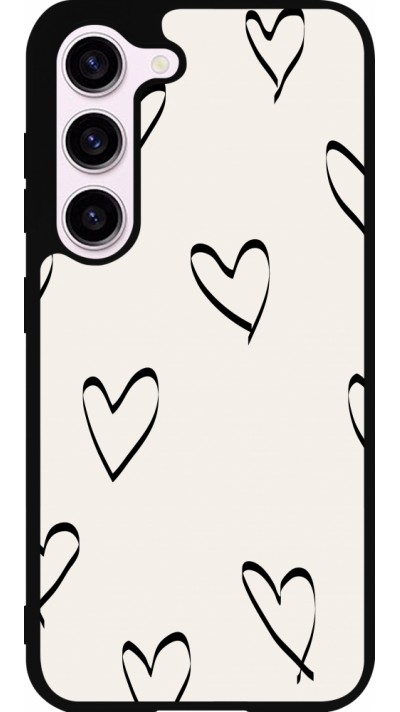 Coque Samsung Galaxy S23 FE - Silicone rigide noir Valentine 2023 minimalist hearts