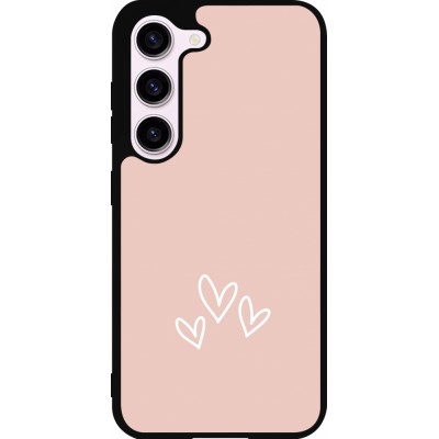 Samsung Galaxy S23 FE Case Hülle - Silikon schwarz Valentine 2023 three minimalist hearts