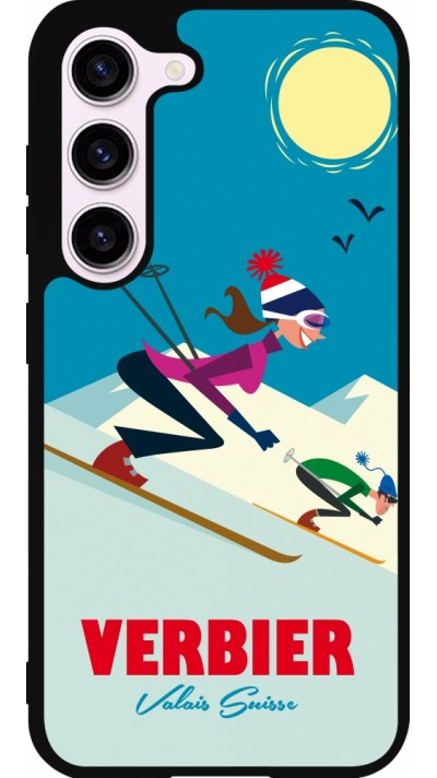 Coque Samsung Galaxy S23 FE - Silicone rigide noir Verbier Ski Downhill