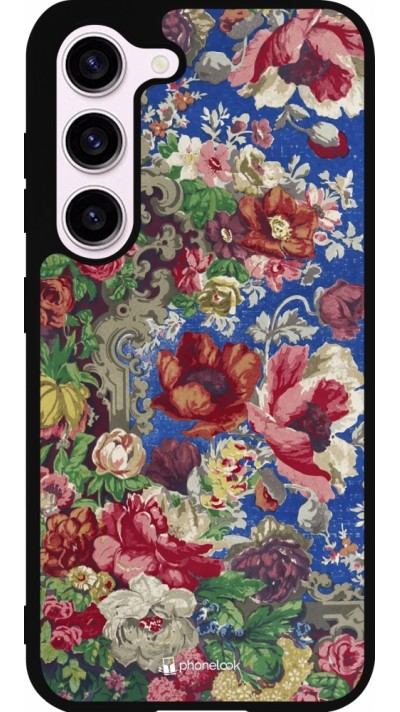 Coque Samsung Galaxy S23 FE - Silicone rigide noir Vintage Art Flowers