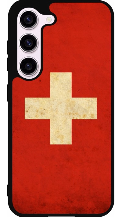 Samsung Galaxy S23 FE Case Hülle - Silikon schwarz Vintage Flag SWISS