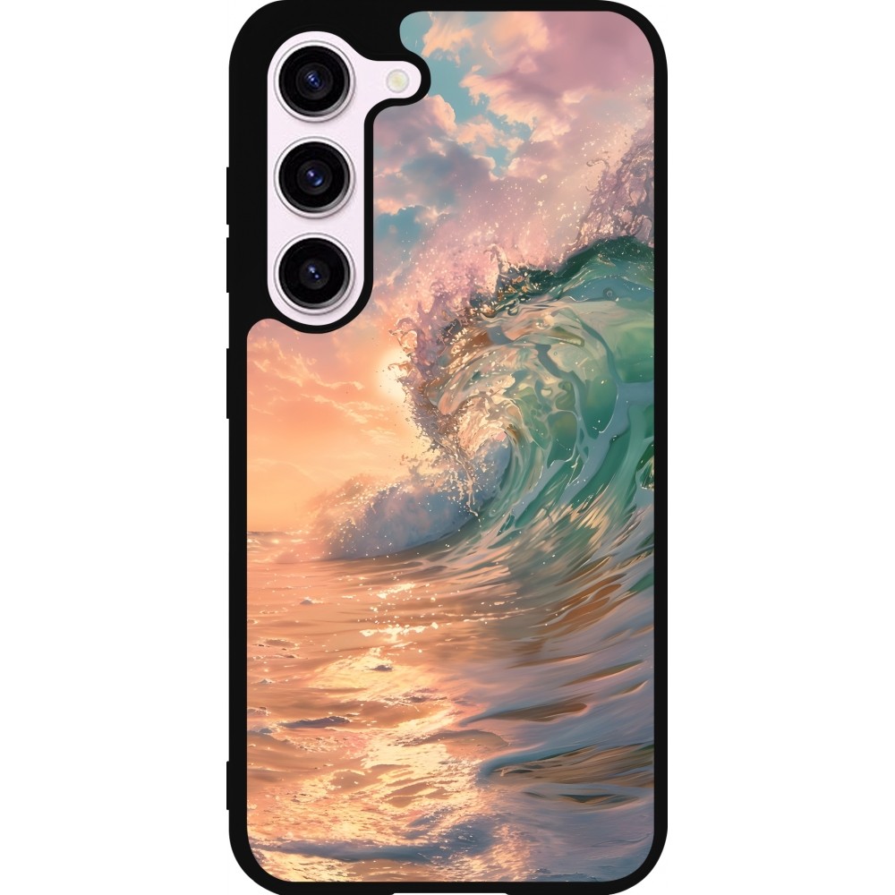 Coque Samsung Galaxy S23 FE - Silicone rigide noir Wave Sunset