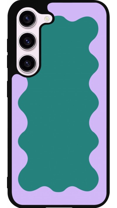 Coque Samsung Galaxy S23 FE - Silicone rigide noir Wavy Rectangle Green Purple