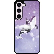 Coque Samsung Galaxy S23 FE - Silicone rigide noir Whale in sparking stars