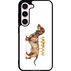 Coque Samsung Galaxy S23 FE - Silicone rigide noir Wine Teckel