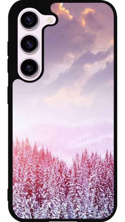 Coque Samsung Galaxy S23 FE - Silicone rigide noir Winter 22 Pink Forest