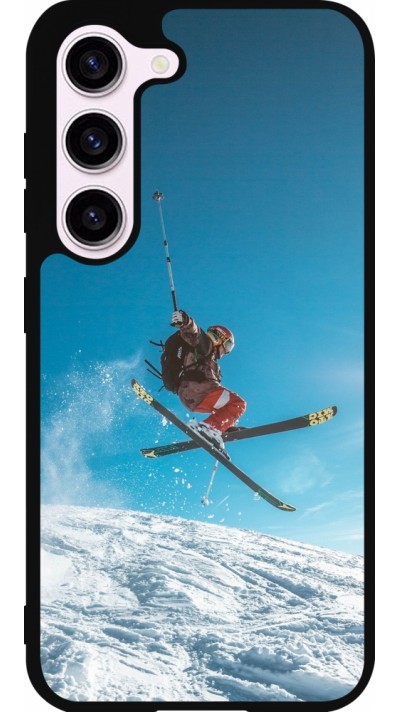 Coque Samsung Galaxy S23 FE - Silicone rigide noir Winter 22 Ski Jump